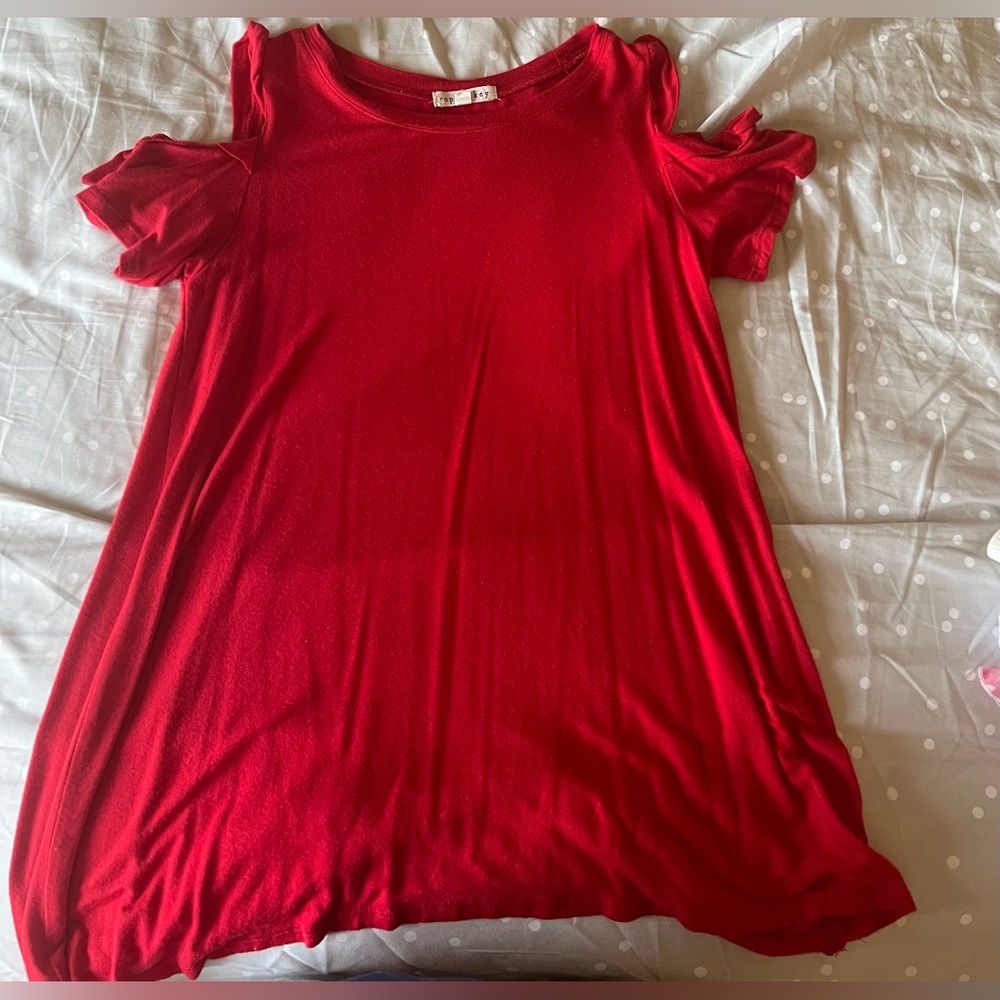 ONE SHOULDER RED BLOUSE
